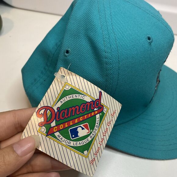 Vtg Florida Marlins New Era Fitted Hat Sz 6 5/8 Teal 59FIFTY MLB Wool USA - Picture 6 of 10